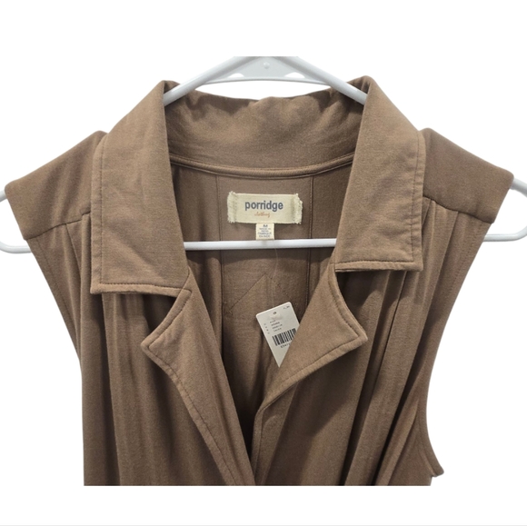 NWT Anthropologie Wrap Maxi Dress Taupe Brown Stretch Knit Chic streetwear SZ M - Picture 11 of 16